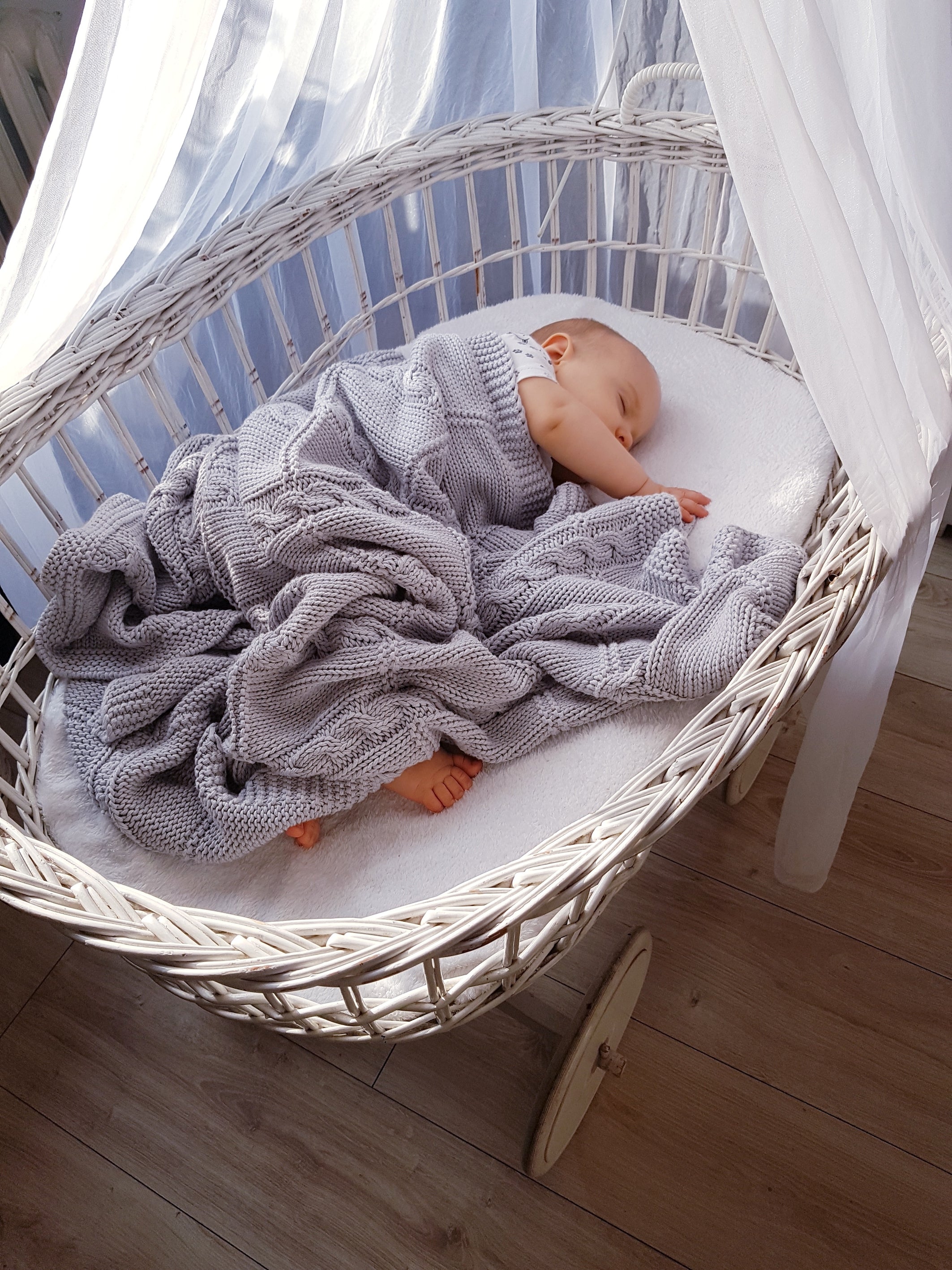 Coco ecru cotton blanket
