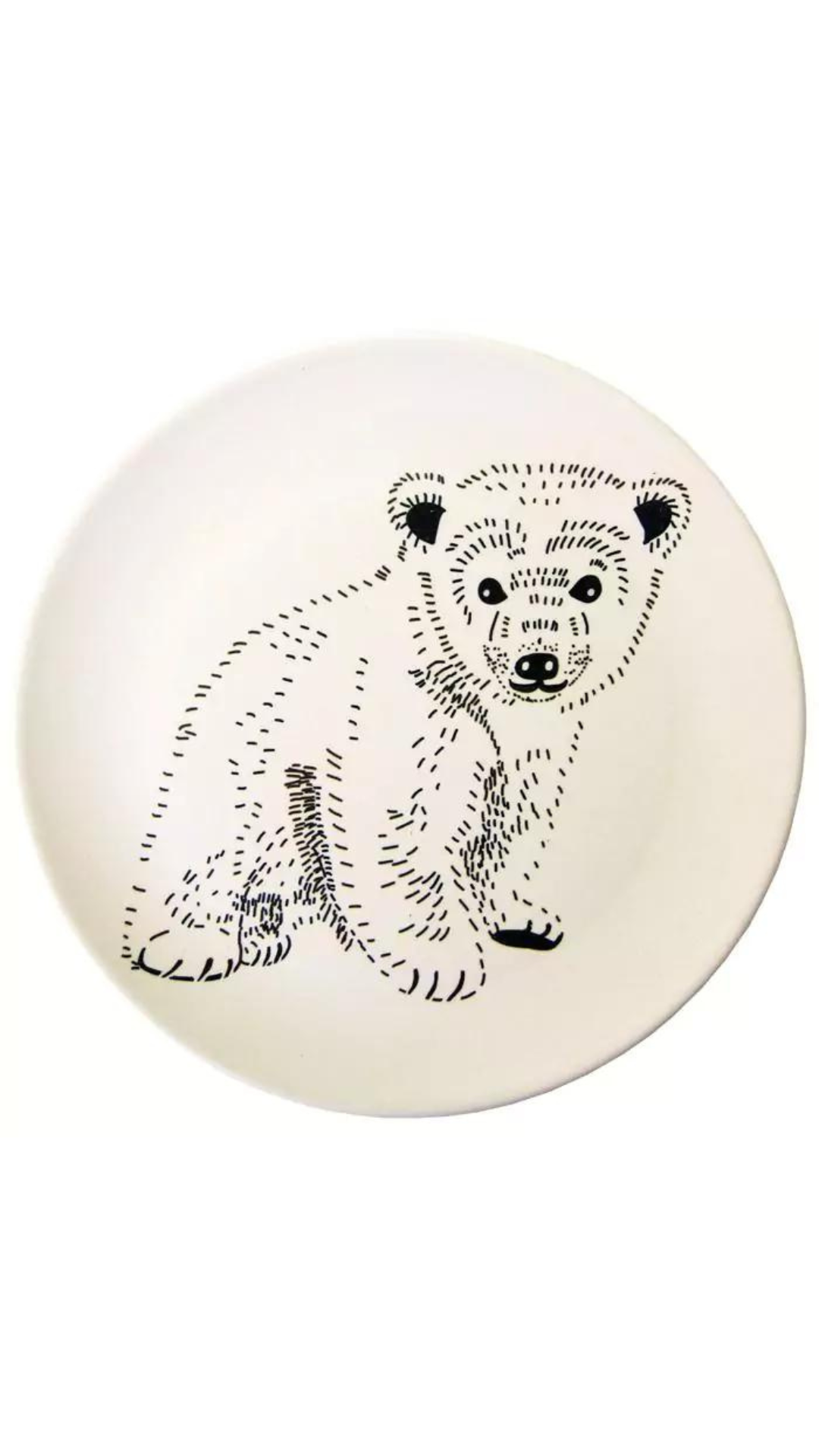 Teller stehender Bär