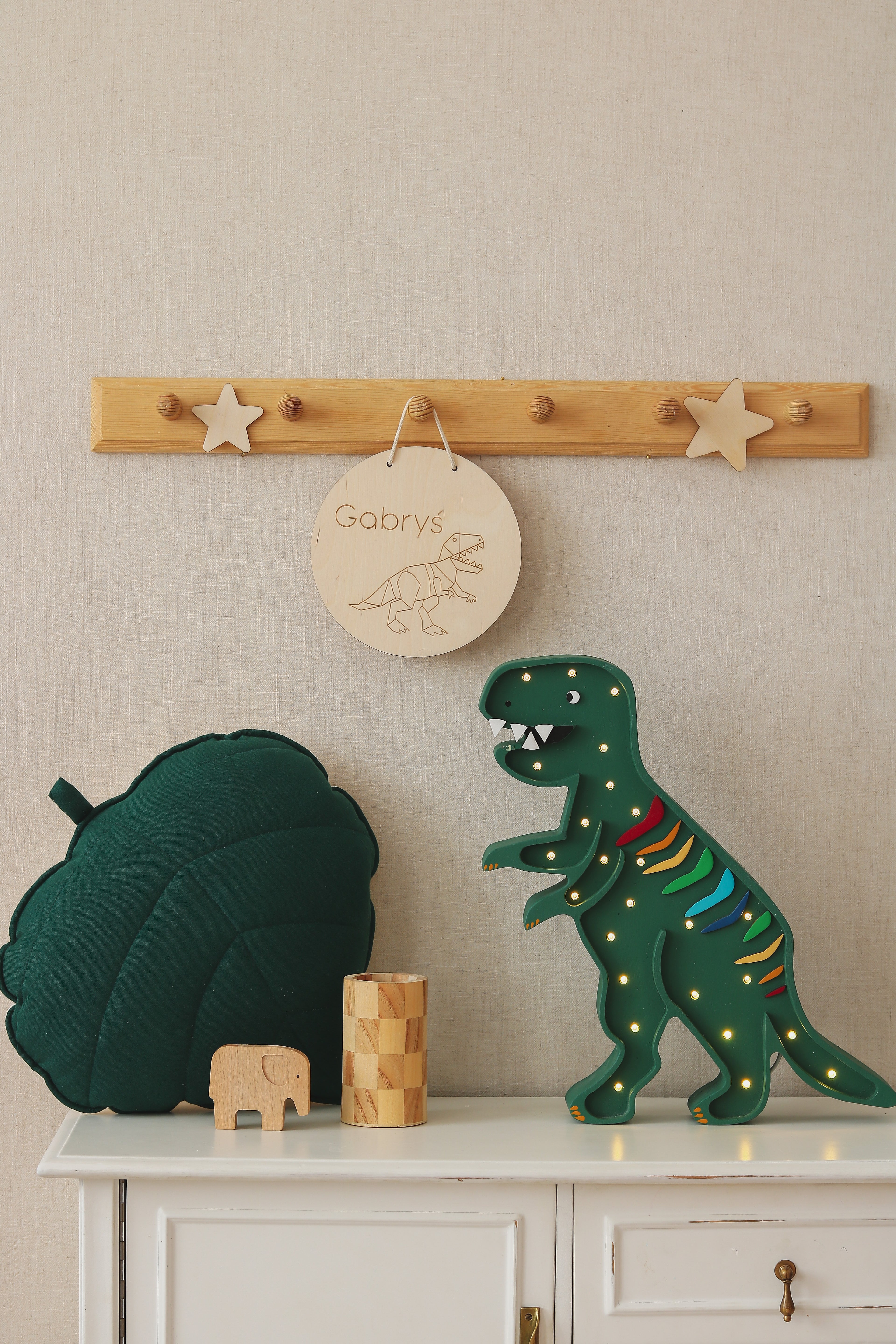 Little Lights - Dino T.Rex Lamp | Rainbow Green
