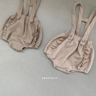 Waffle Frill Dungarees Bebe Holic