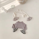 Stylish Double Frill Tee from Bebeholic features soft ruffles and ribbed cotton for baby comfort and freedom of movement.